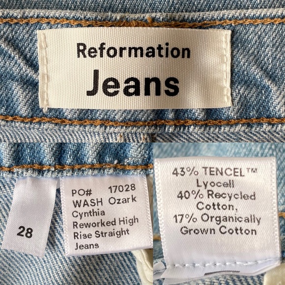 NWT Rare Reformation Cynthia Reworked High Rise Straight Leg Jeans in Ozark Wash - Picture 9 of 10